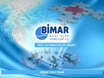TEST AUTOMATION AT BMAR BMAR TEST TEAM  Test Automation Planning  1.  Selection Of Test