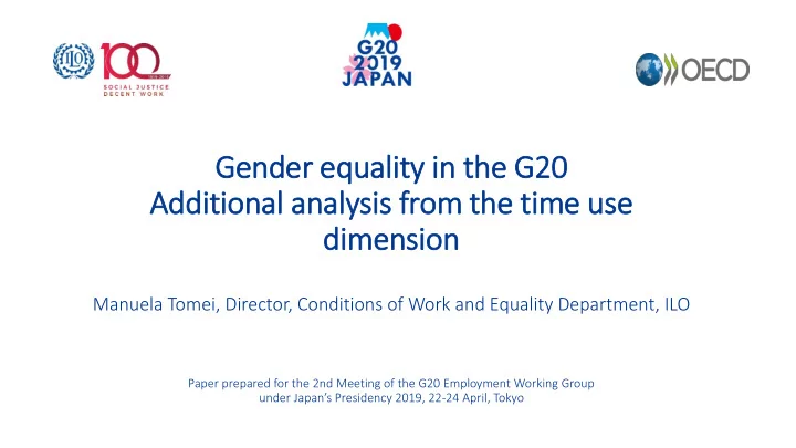 gender equality in in the g20