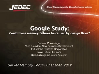 Google Study:  Google Study:  Could those memory failures be caused by design flaws?  Could those