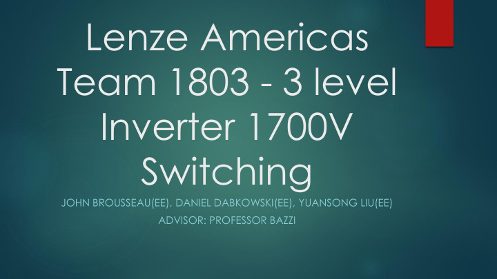 team 1803 3 level inverter 1700v switching