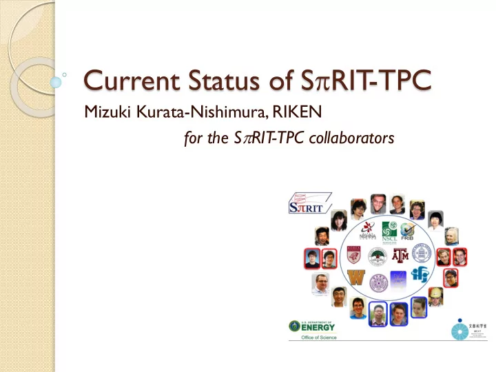 current status of s p rit tpc