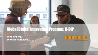 Glo  loba  bal  l Dig  igit  ital I  l Inn  nnov  ovation  ion Prog  Progra  ram: G  : G-DIP  DIP