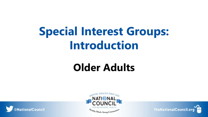 special interest groups introduction