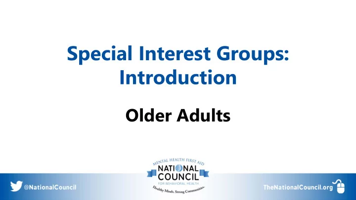 special interest groups introduction
