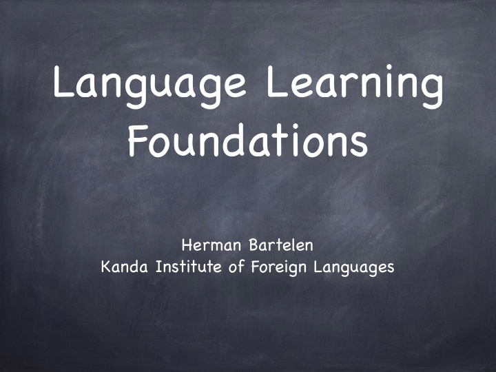 language learning foundations