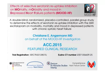 ACC.2015  FEATURED CLINICAL RESEARCH Trial Registration ISRCTN33128015; Eudra-CT-number