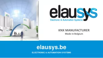elausys.be  ELECTRONIC &amp; AUTOMATION SYSTEMS  Products  Universal KNX Actuator System  Switching