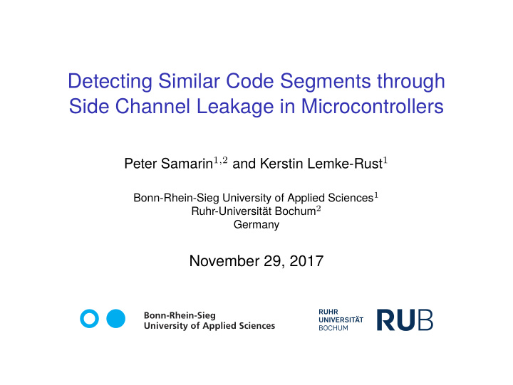 detecting similar code segments through side channel