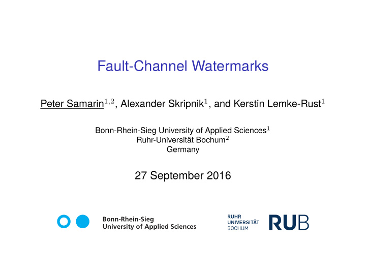 fault channel watermarks