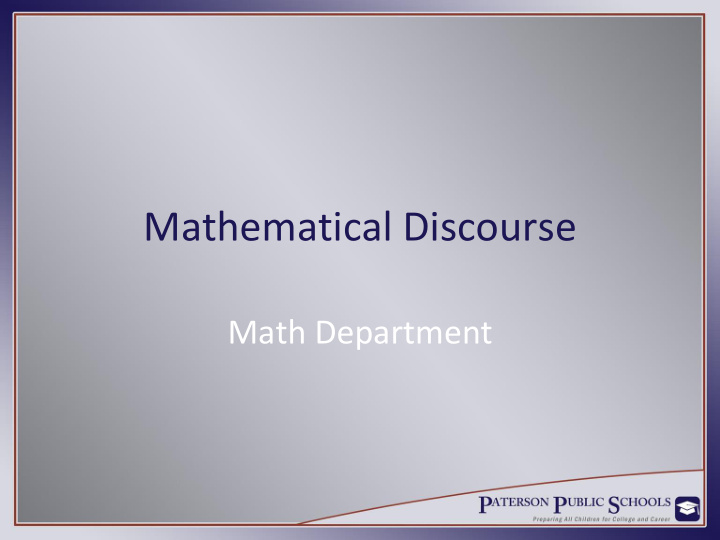 mathematical discourse