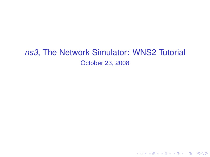 ns3 the network simulator wns2 tutorial