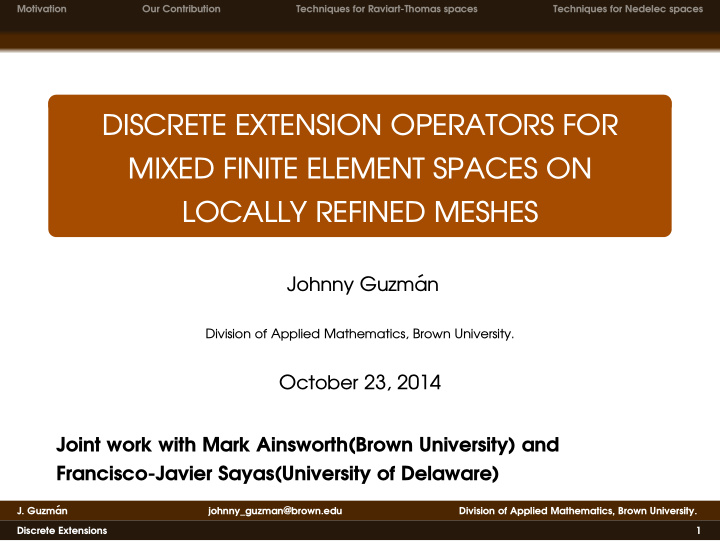 discrete extension operators for mixed finite element