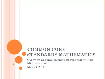 COMMON CORE  STANDARDS MATHEMATICS  Overview and Implementation Proposal for Hall  Middle School