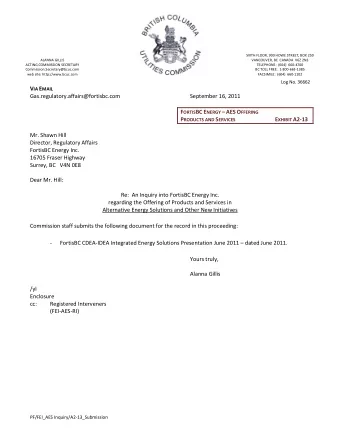 web site: http://www.bcuc.com FACSIMILE:  (604)  660-1102  Log No. 36662 V IA E MAIL