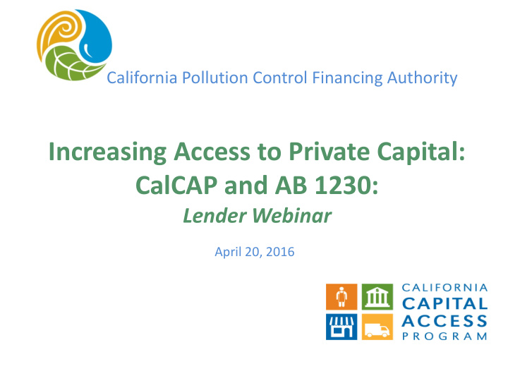 california pollution control financing authority