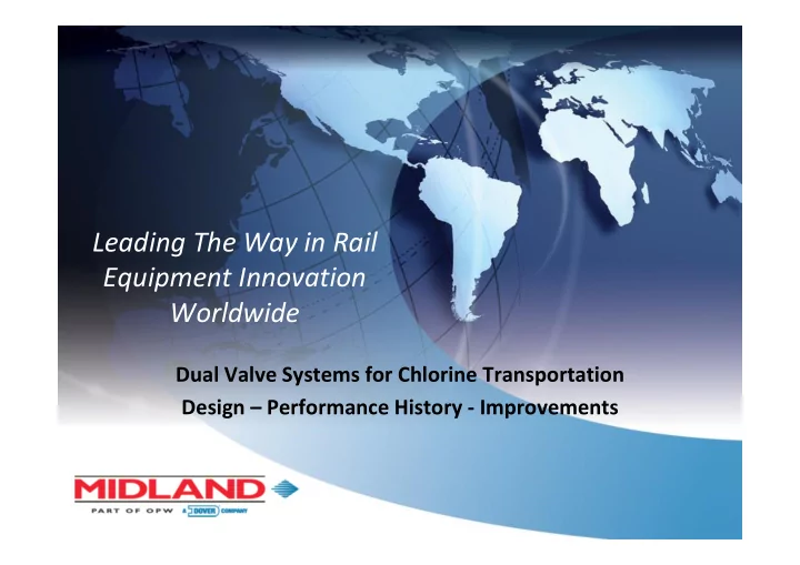 leading the way in rail equipment innovation worldwide