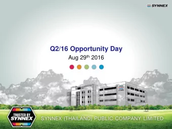 Q2/16 Opportunity Day Aug 29 th 2016  Marketing  Overview  Cloud Services  Internet Security Big