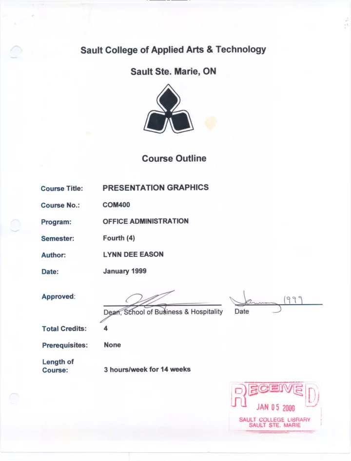 sault college of applied arts technology