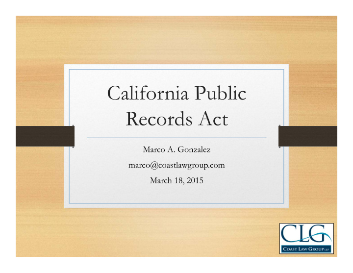 california public records act