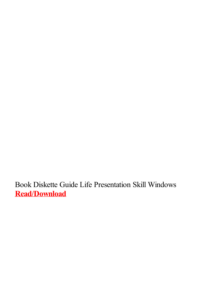 book diskette guide life presentation skill windows