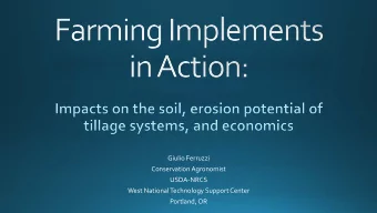 Giulio Ferruzzi  Conservation Agronomist  USDA-NRCS  West National Technology Support Center