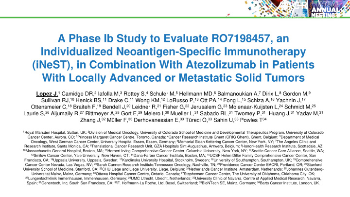 a phase ib study to evaluate ro7198457 an individualized