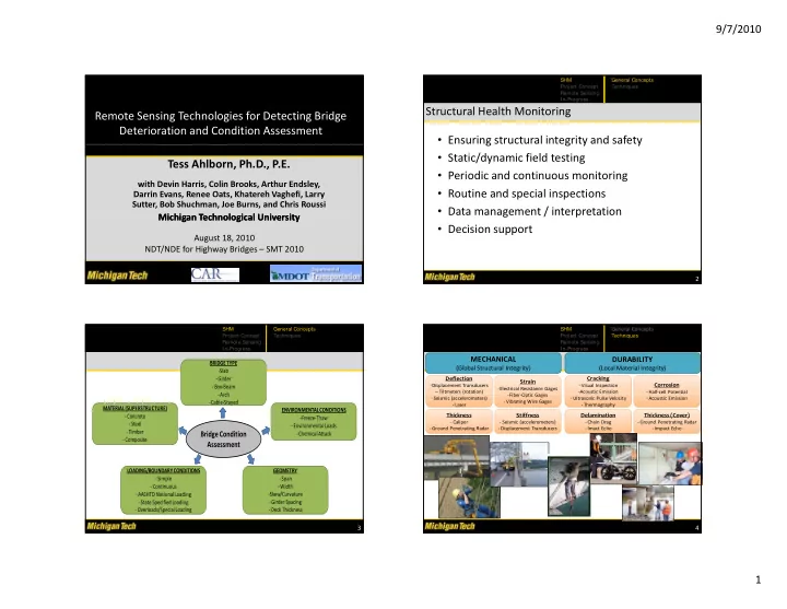 structural health monitoring remote sensing technologies