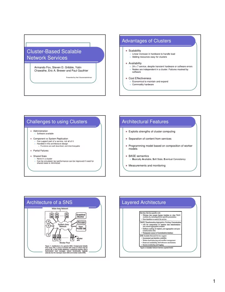 cluster based scalable