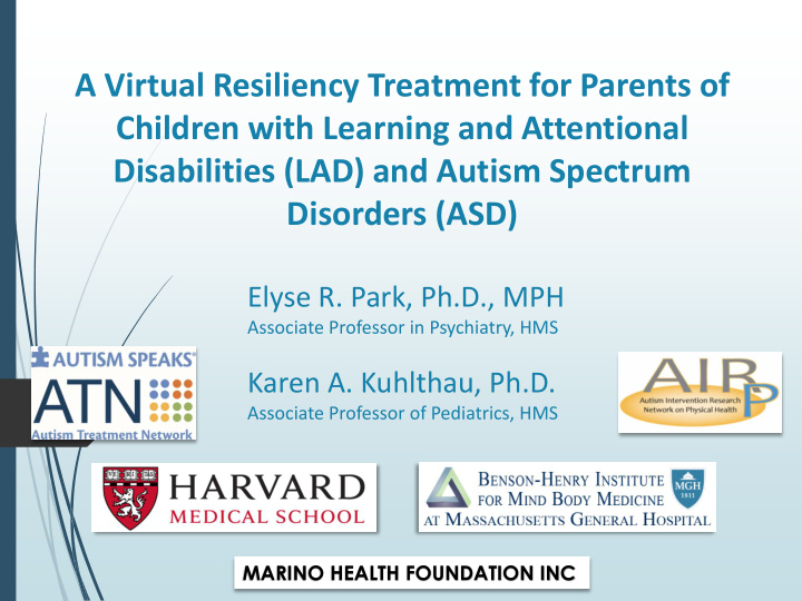a virtual resiliency treatment for parents of
