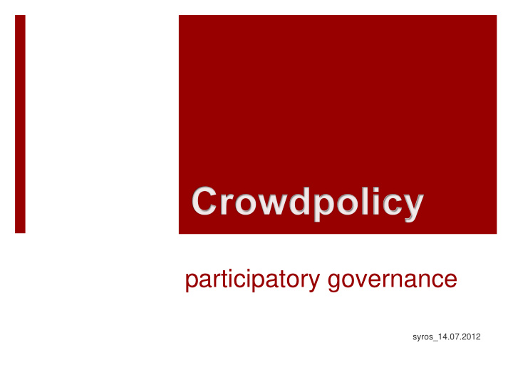 participatory governance