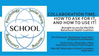 COLLABORATION TIME:  HOW TO ASK FOR IT,  AND HOW TO USE IT!  Brought to you by the ESA  Behavioral
