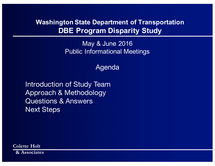 dbe program disparity study