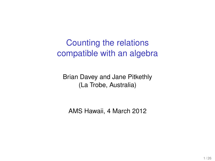 counting the relations compatible with an algebra