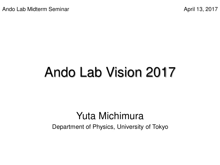 ando lab vision 2017