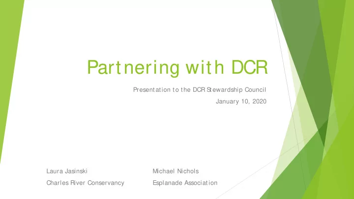partnering with dcr