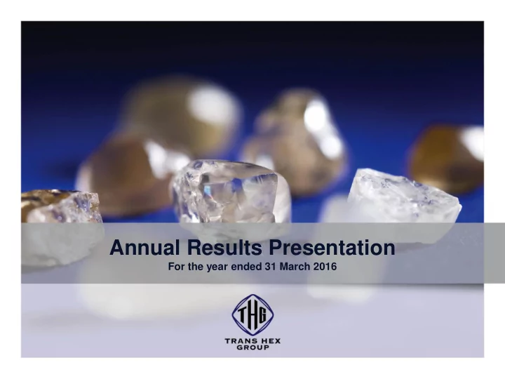 annual results presentation