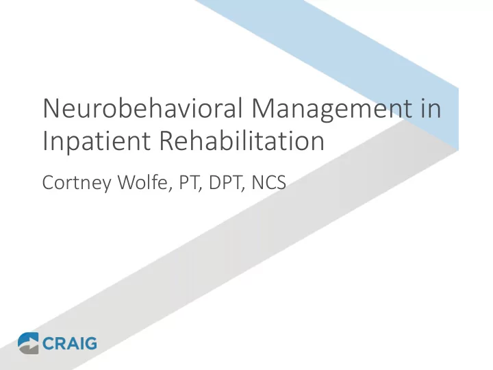 inpatient rehabilitation