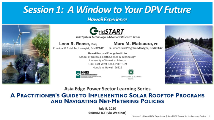 session 1 a window to your dpv future