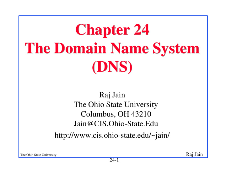 chapter 24 chapter 24 chapter 24 the domain name system