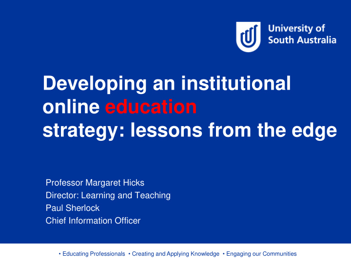 developing an institutional online education strategy