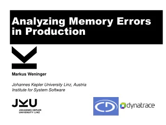 in Production  Markus Weninger  Johannes Kepler University Linz, Austria  Institute for System