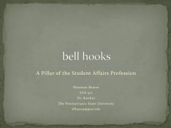 A Pillar of the Student Affairs Profession  Shannon Beaver  CSA 501  Dr. Rankin  The Pennsylvania