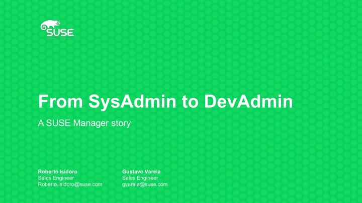 from sysadmin to devadmin