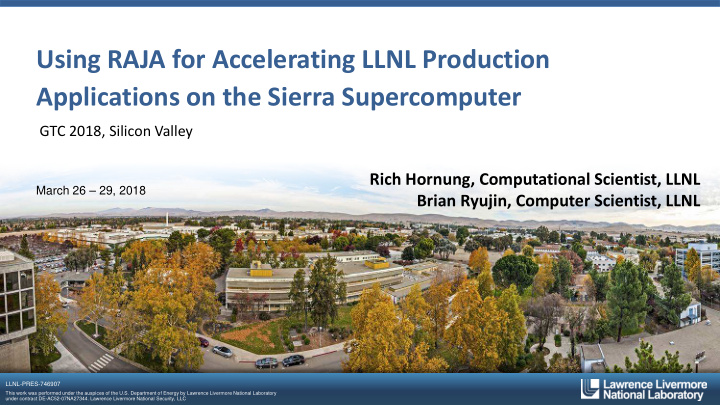 using raja for accelerating llnl production applications
