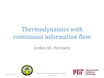 Thermodynamics  with    continuous  information  3low      Jordan  M.