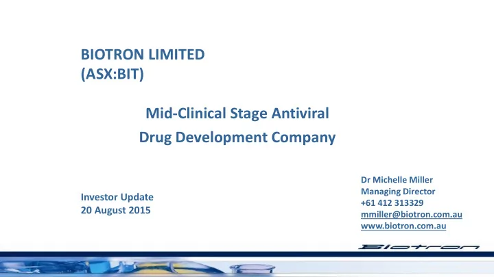 biotron limited