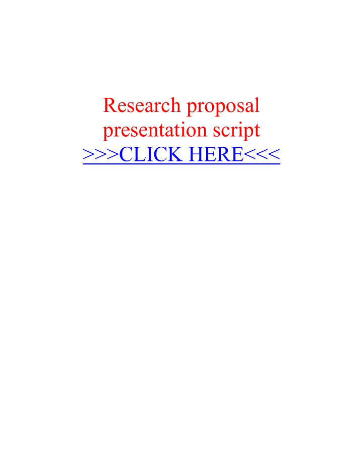 research proposal