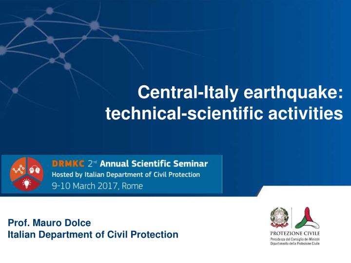 central italy earthquake technical scientific activities