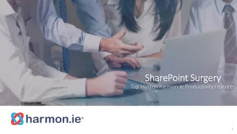 SharePoint Surgery  ry  Top Hidden harmon.ie Productivity Features  1  Ric  ichard Poole  CTO EMEA