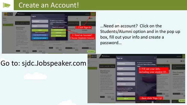 create an account